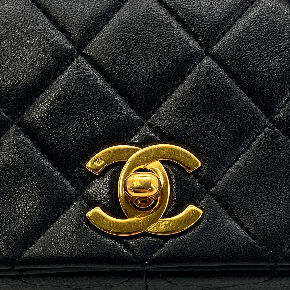 Luxury Promise Japan CHANEL VINTAGE FULL FLAP CHAIN SHOULDER BAG BLACK LAMB SKIN 90287215
