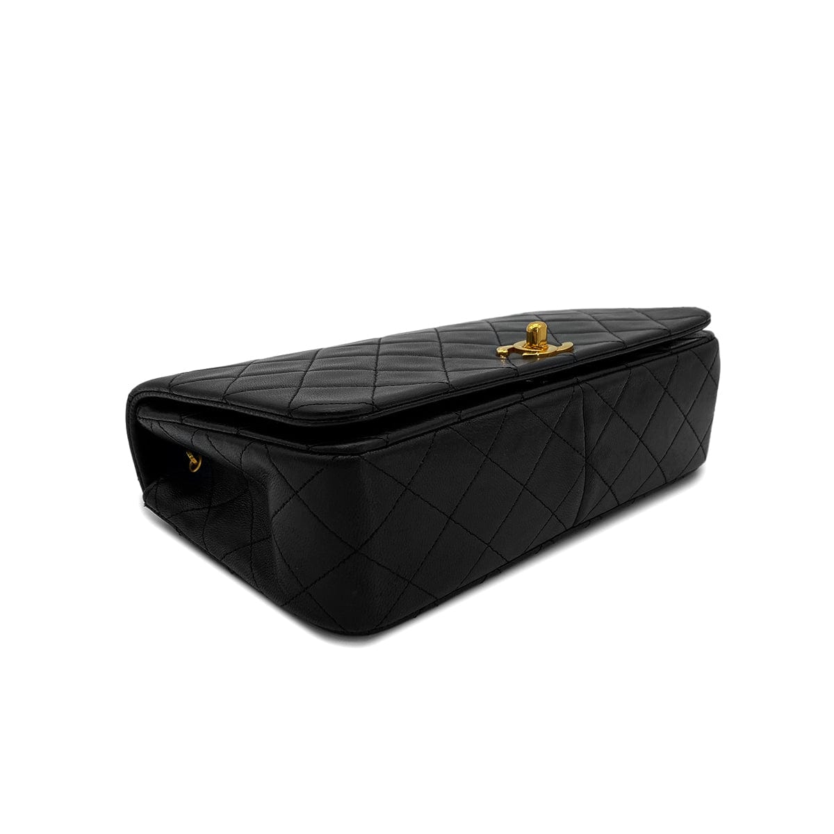 Luxury Promise Japan CHANEL VINTAGE FULL FLAP CHAIN SHOULDER BAG BLACK LAMB SKIN 90287215