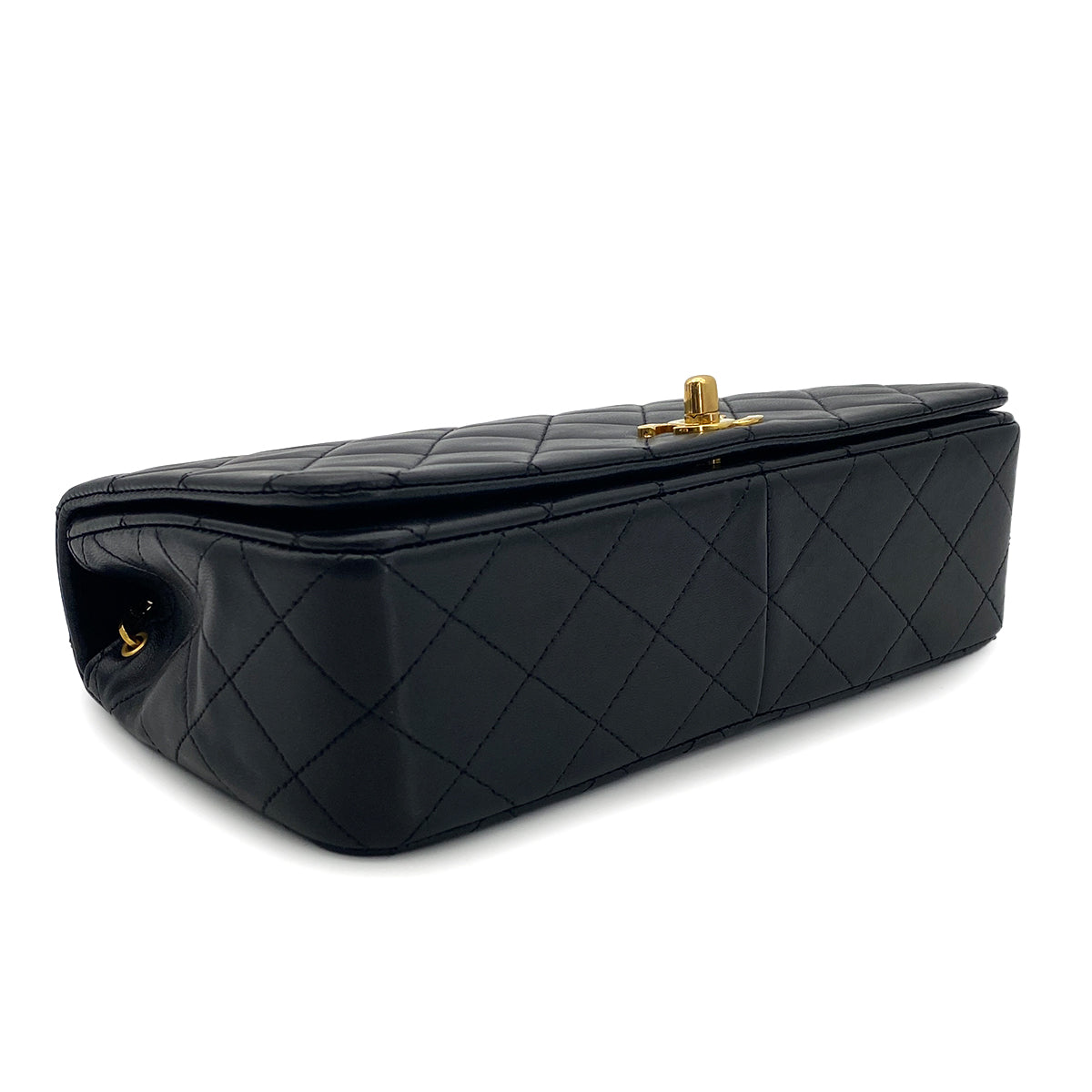 Luxury Promise Japan CHANEL VINTAGE FULL FLAP CHAIN SHOULDER BAG BLACK LAMB SKIN 90301010
