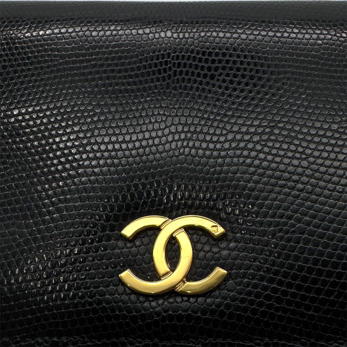 Luxury Promise Japan CHANEL VINTAGE FULL FLAP CHAIN SHOULDER BAG BLACK LIZARD 90292743
