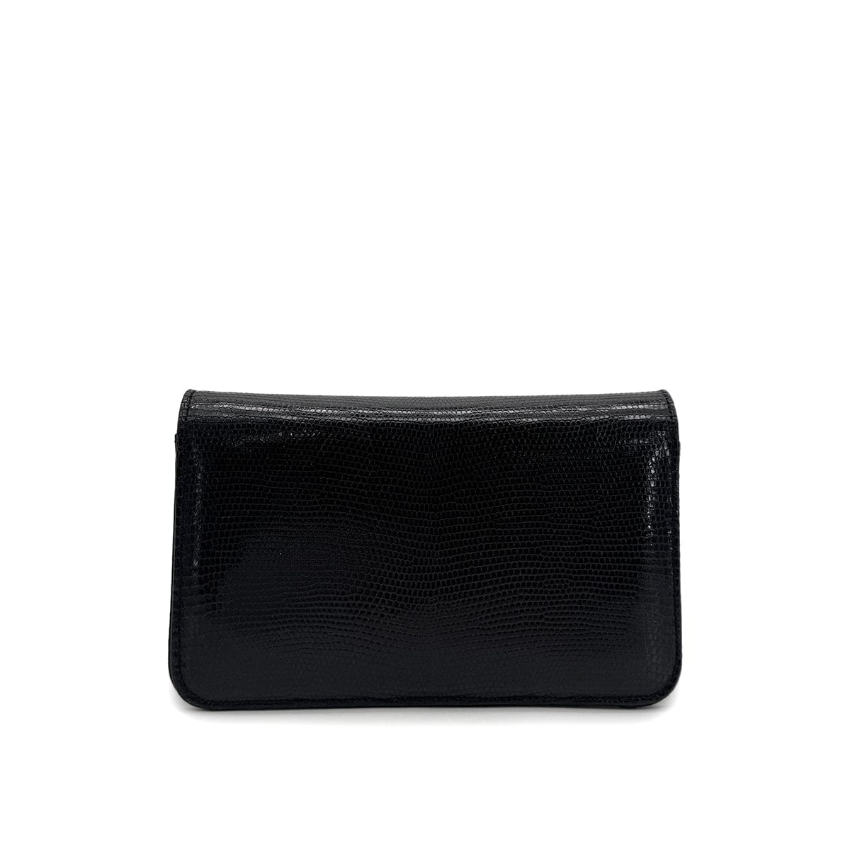 Luxury Promise Japan CHANEL VINTAGE FULL FLAP CHAIN SHOULDER BAG BLACK LIZARD 90292743