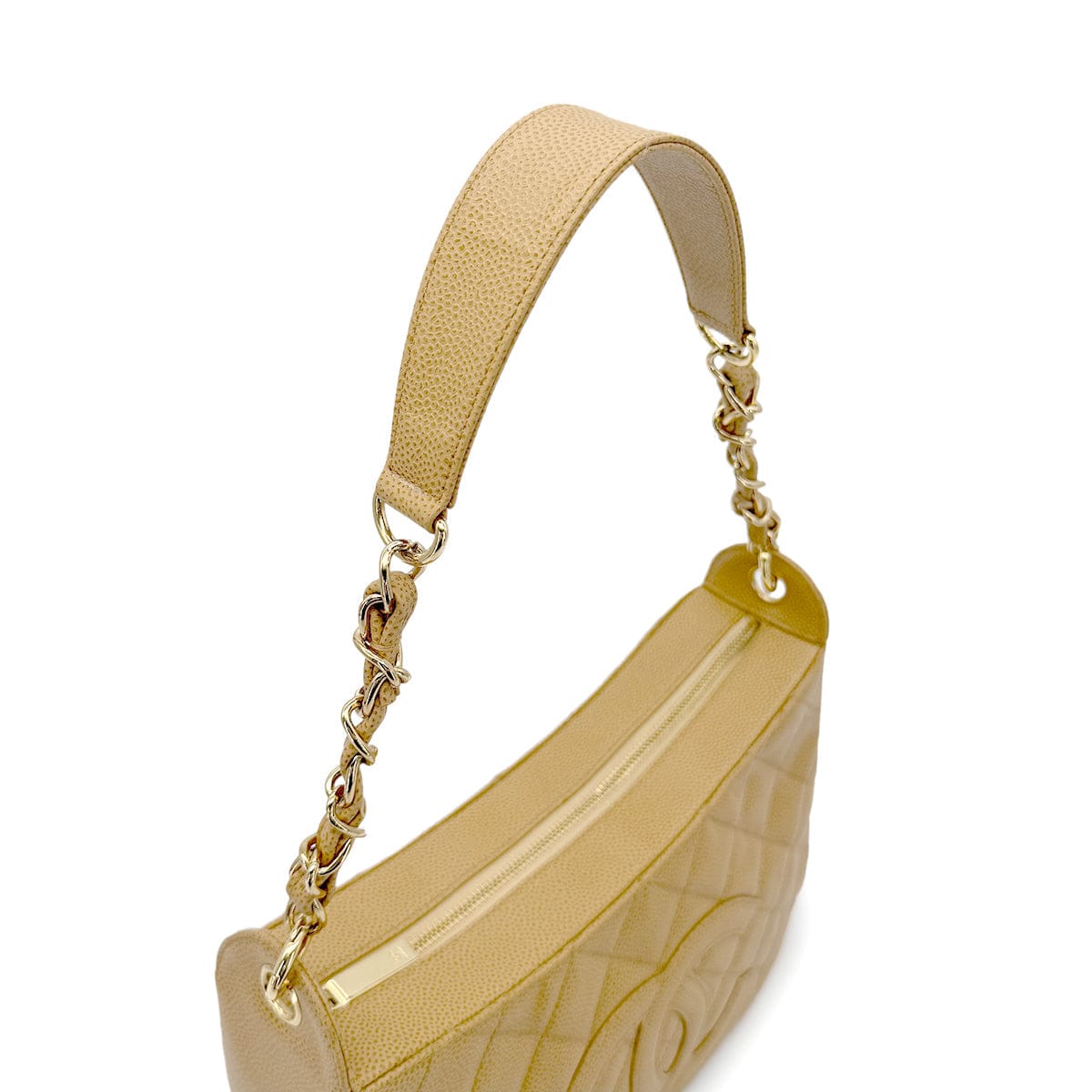 Luxury Promise Japan CHANEL VINTAGE HALF MOON ONE SHOULDER BAG BEIGE CAVIAR SKIN 90212859