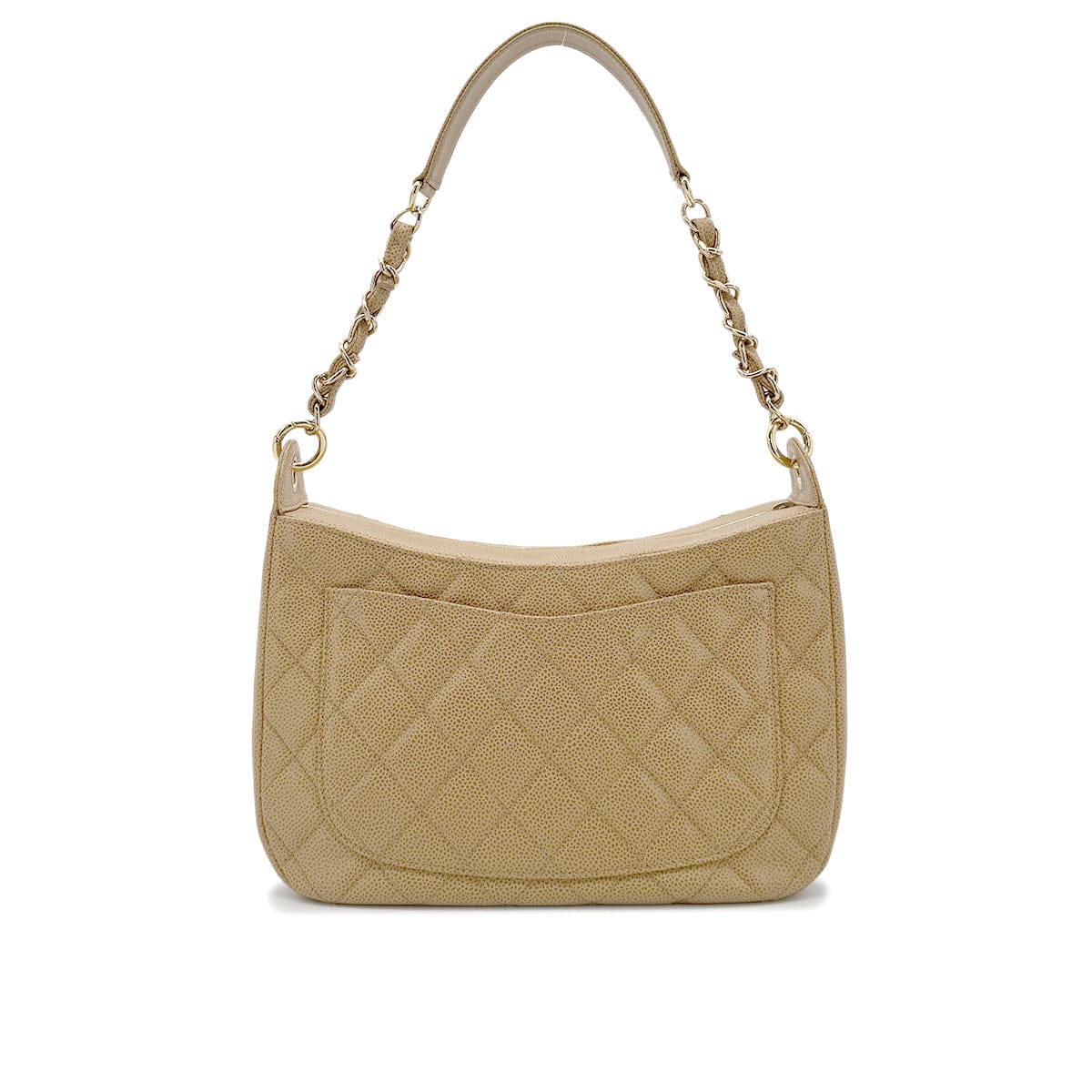 Luxury Promise Japan CHANEL VINTAGE HALF MOON ONE SHOULDER BAG BEIGE CAVIAR SKIN 90212859