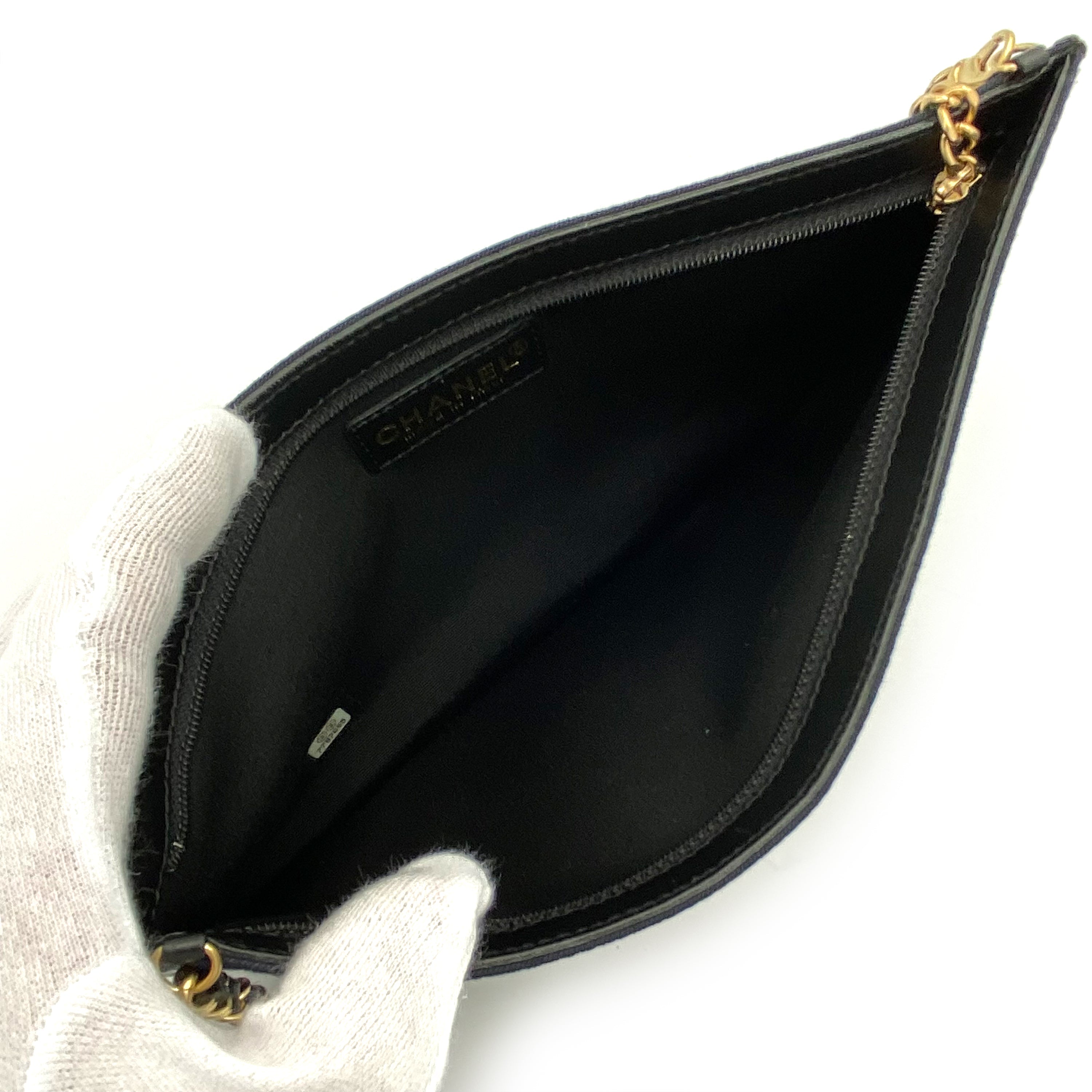 Luxury Promise Japan CHANEL VINTAGE ICON FLAT CHAIN SHOULDER BAG NAVY CANVAS 90242136