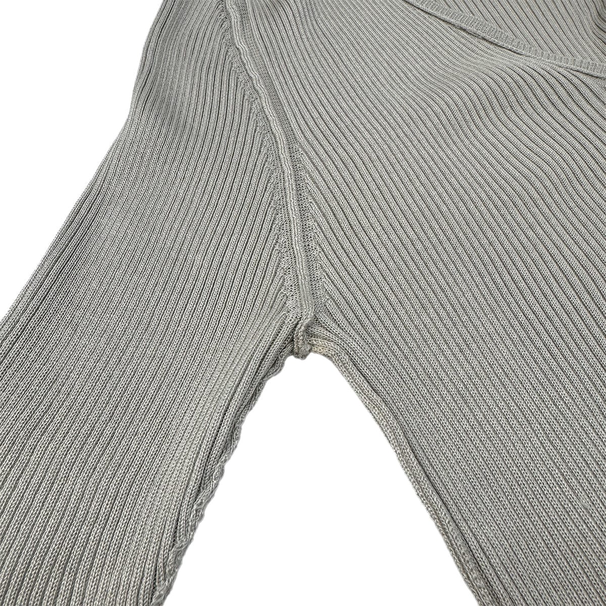 Luxury Promise Japan CHANEL VINTAGE KNIT SHORT SLEEVE TOPS LOGO GRAY SILK 44 99P RTW 90293287