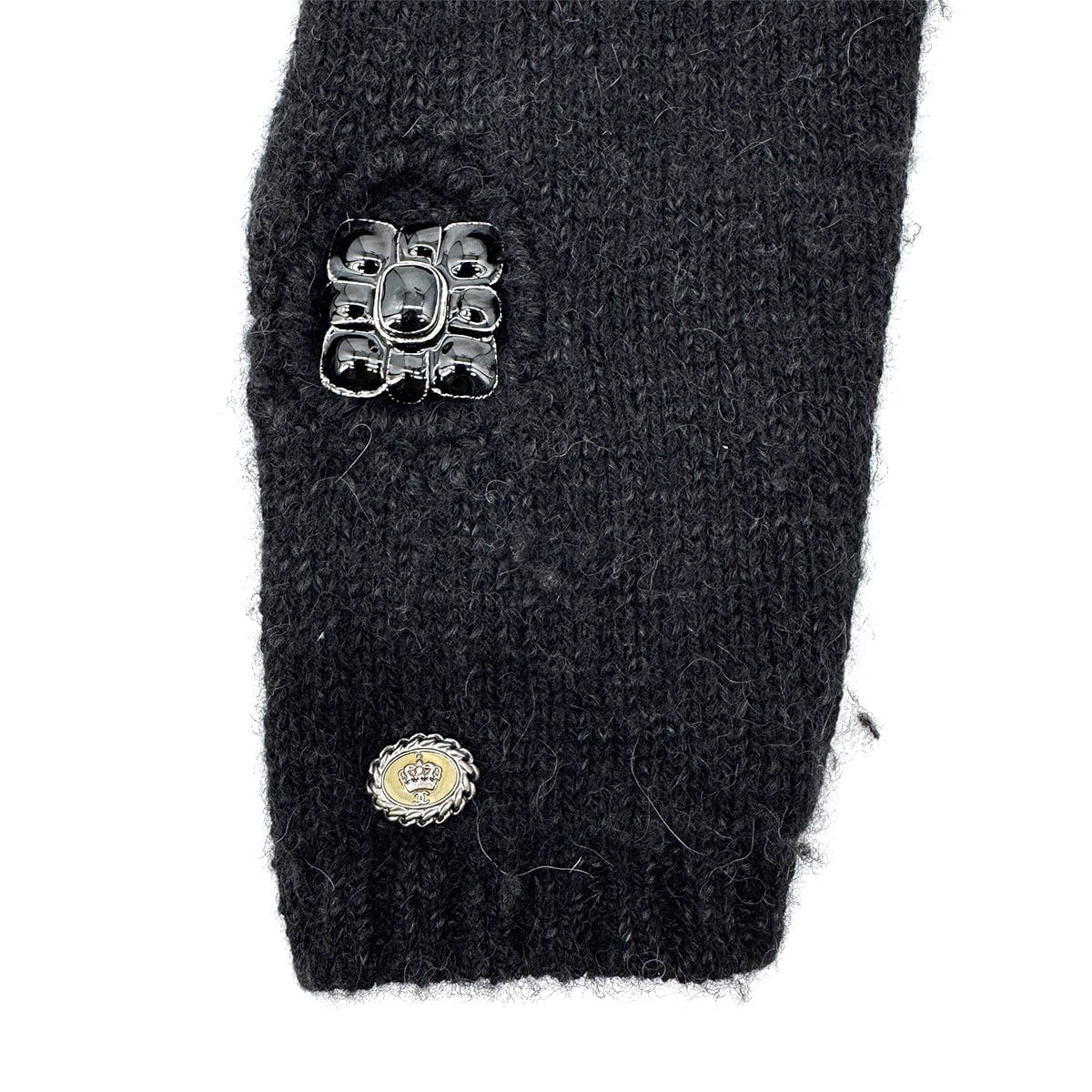 Luxury Promise Japan CHANEL VINTAGE KNIT TOPS GRIPOIX MOTIF BLACK 36 08A RTW 90283994