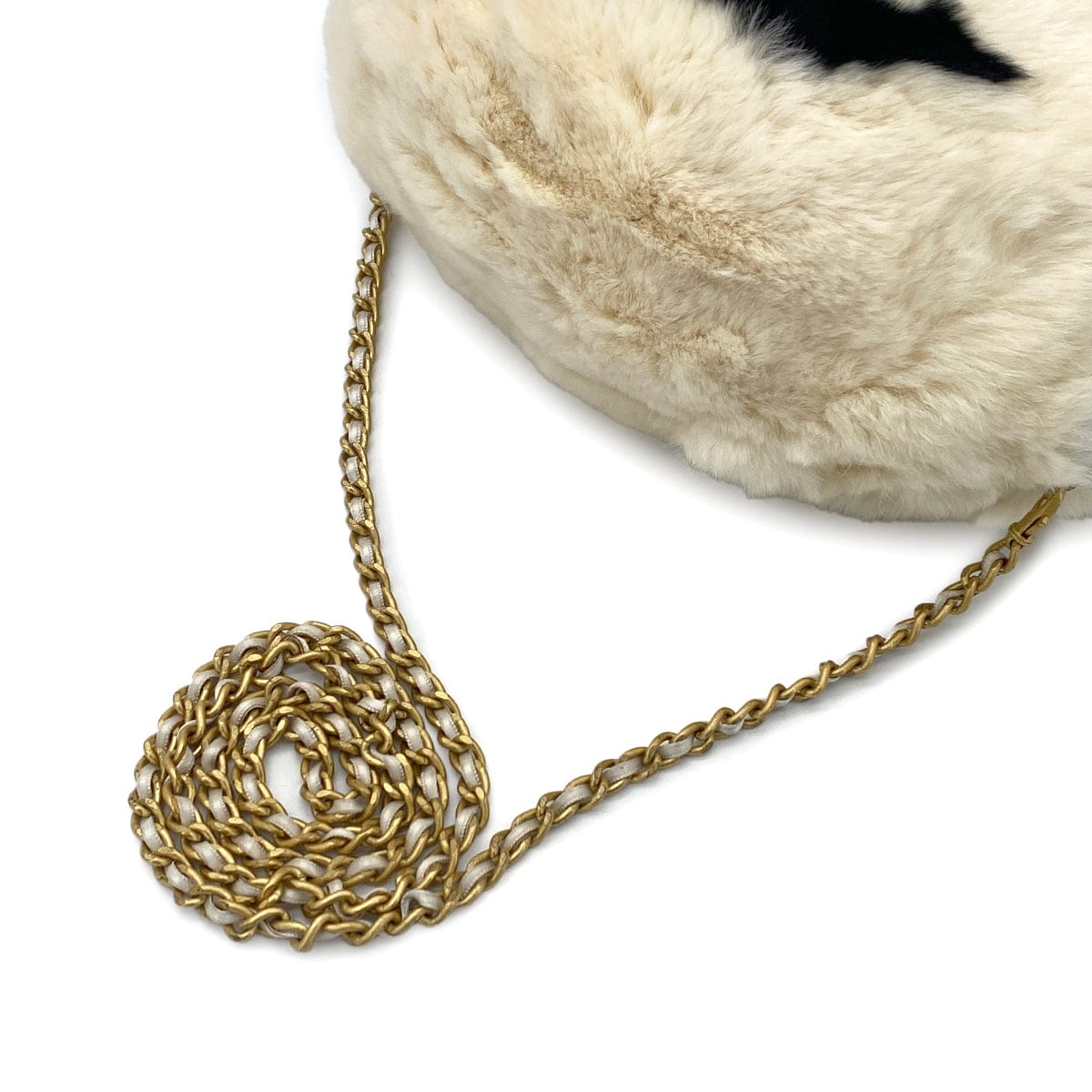 Luxury Promise Japan CHANEL VINTAGE LAPINFUR COCOMARK ARM WARMER CHAIN SHOULDER BAG WHITE FUR 90270848