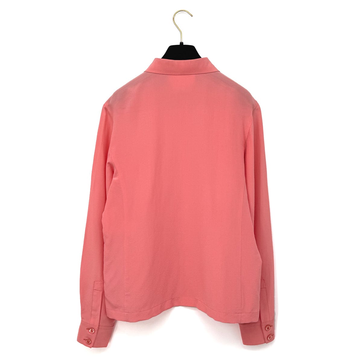 Luxury Promise Japan CHANEL VINTAGE LOGO BUTTON SHIRT PINK SILK 42 RTW 90292792