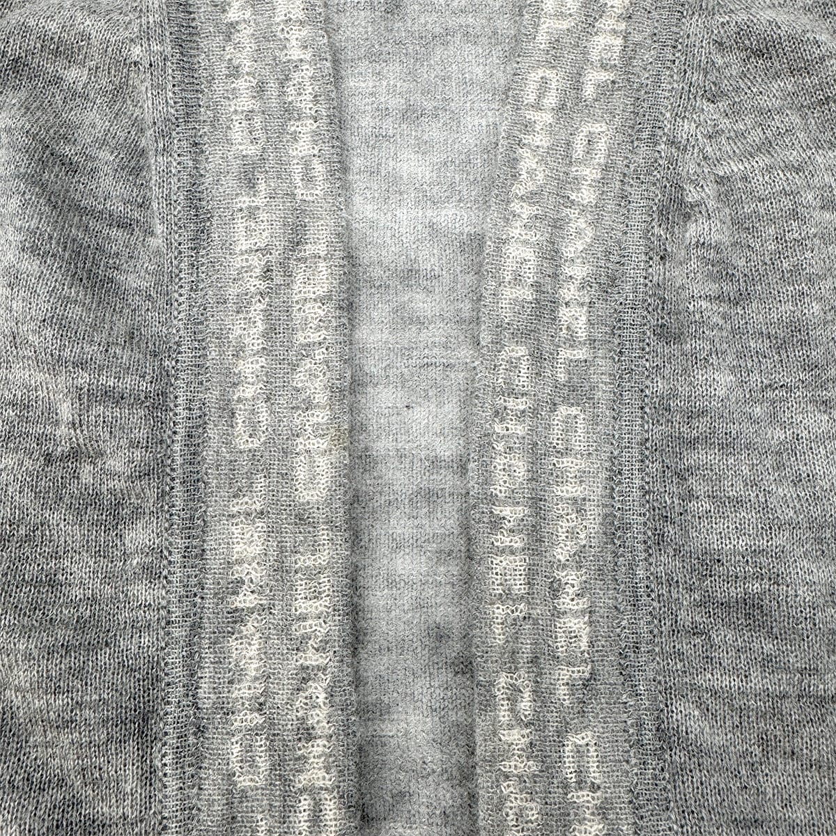 Luxury Promise Japan CHANEL VINTAGE LOGO HALF SLEEVE KNIT CARDIGAN GRAY CASHMERE 42 99C RTW 90296579