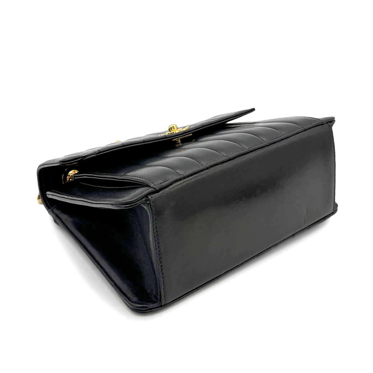 Luxury Promise Japan CHANEL VINTAGE MADEMOISELLE BIJOU CHAIN SHOULDER BAG BLACK LAMB SKIN 90269035