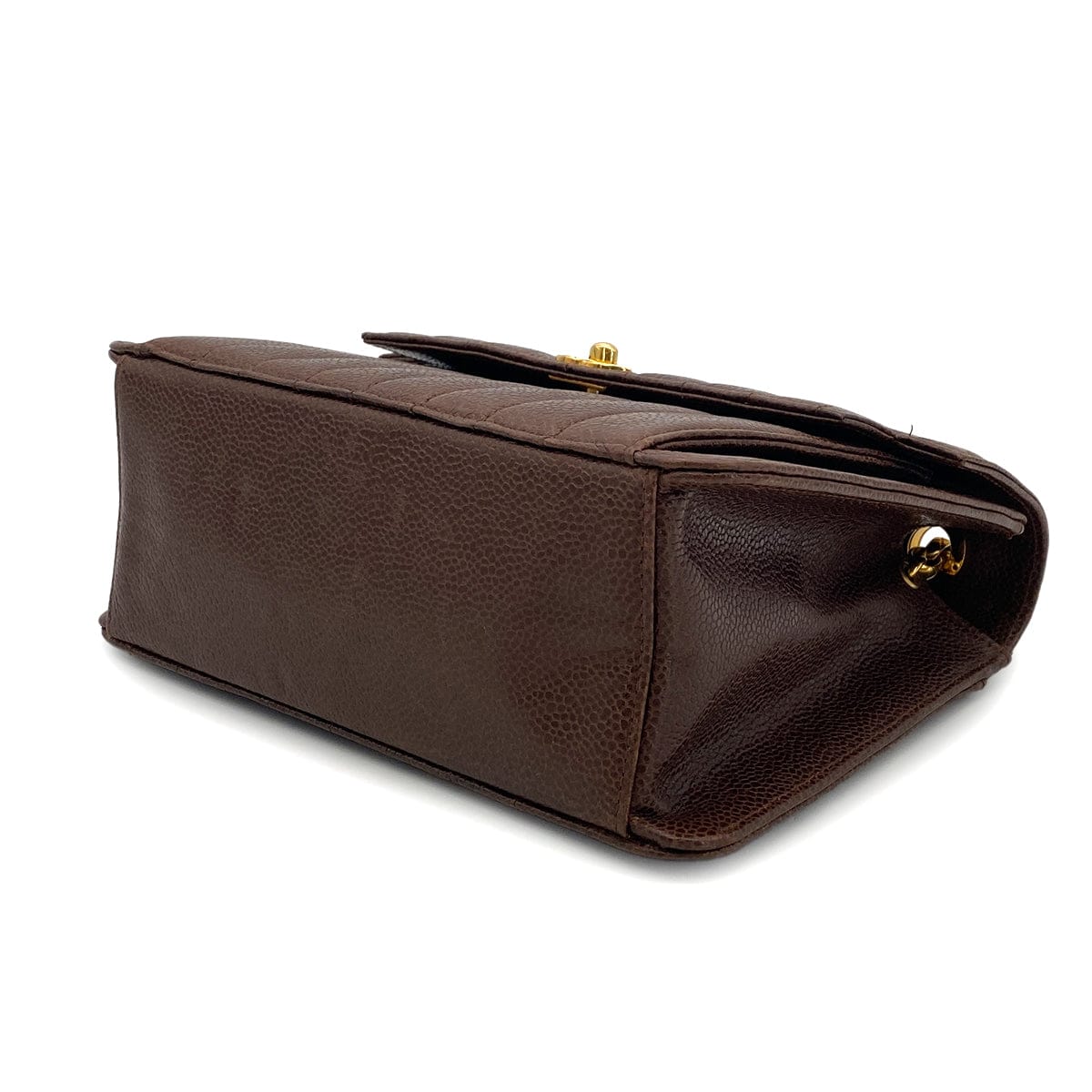 Luxury Promise Japan CHANEL VINTAGE MADEMOISELLE BIJOU CHAIN SHOULDER BAG BROWN CAVIAR SKIN 90301734