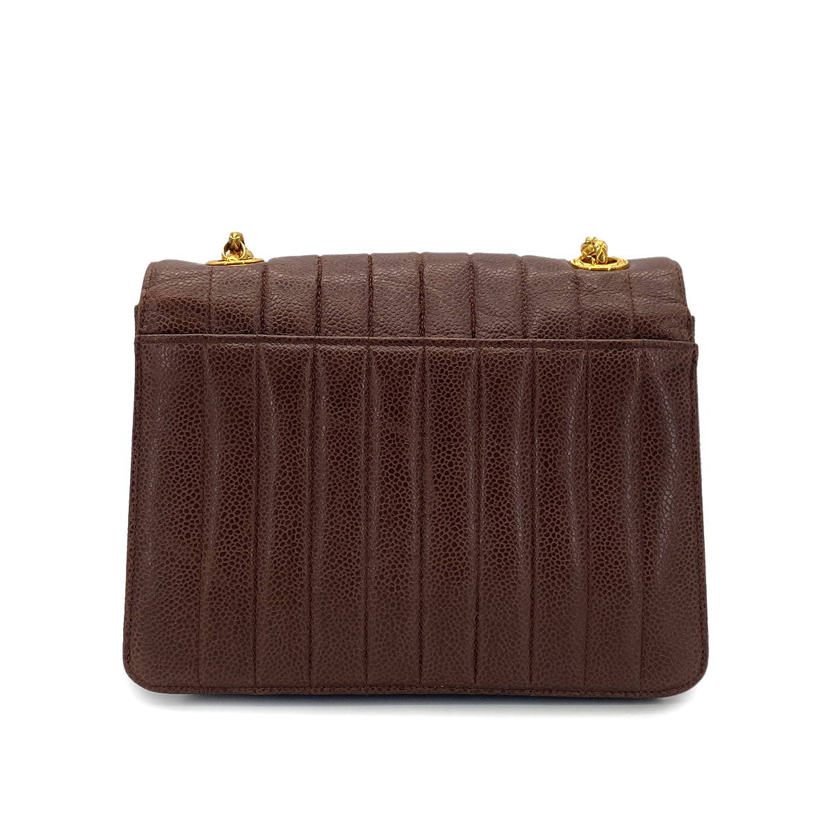 Luxury Promise Japan CHANEL VINTAGE MADEMOISELLE BIJOU CHAIN SHOULDER BAG BROWN CAVIAR SKIN 90301734