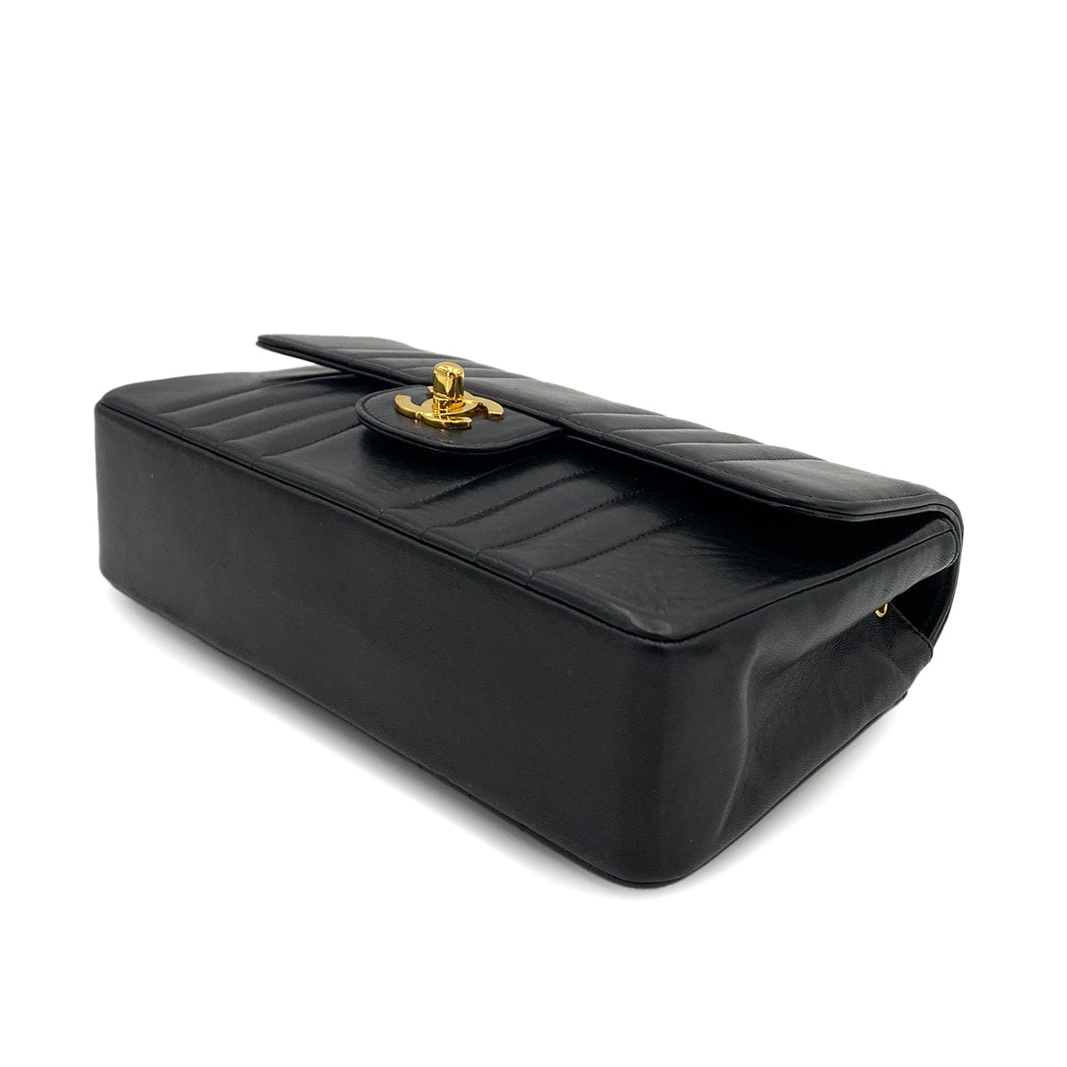 Luxury Promise Japan CHANEL VINTAGE MADEMOISELLE CHAIN SHOULDER BAG BLACK LAMB SKIN 90249030