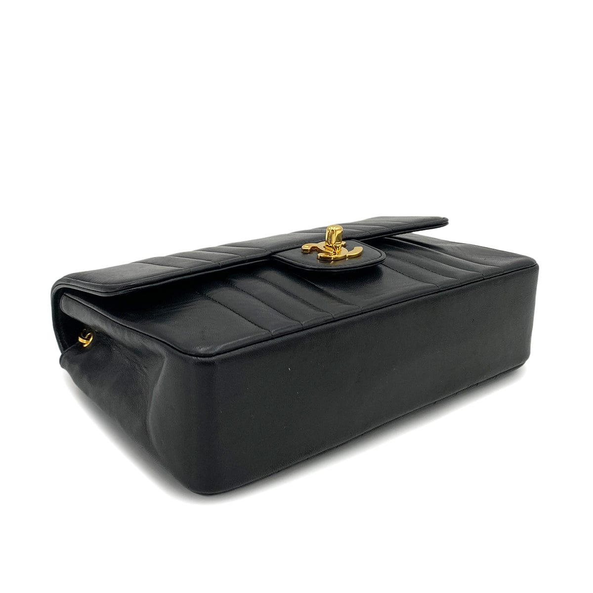 Luxury Promise Japan CHANEL VINTAGE MADEMOISELLE CHAIN SHOULDER BAG BLACK LAMB SKIN 90249030