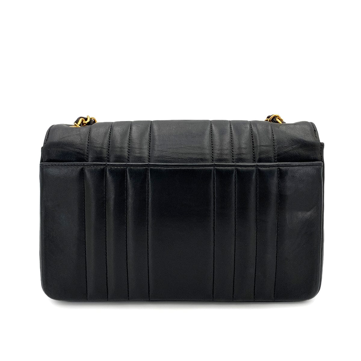 Luxury Promise Japan CHANEL VINTAGE MADEMOISELLE CHAIN SHOULDER BAG BLACK LAMB SKIN 90249030