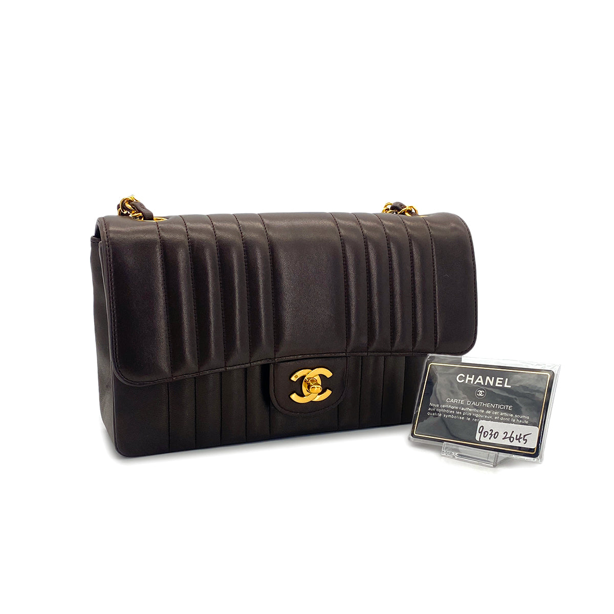 Luxury Promise Japan CHANEL VINTAGE MADEMOISELLE CHAIN SHOULDER BAG BROWN LAMB SKIN 90302645