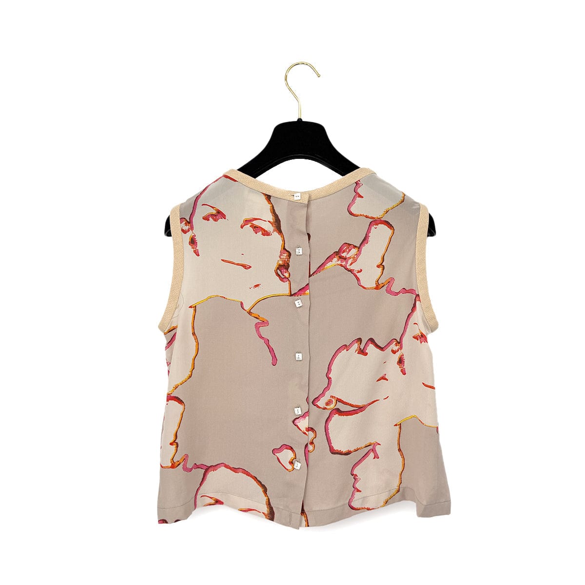 Luxury Promise Japan CHANEL VINTAGE MADEMOISELLE SLEEVELESS TOPS BEIGE WOOL 42 00S RTW 90290212