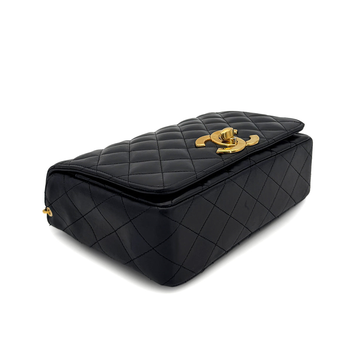 Luxury Promise Japan CHANEL VINTAGE MATELASSE BIG COCO CHAIN SHOULDER BAG BLACK LAMB SKIN 90272800