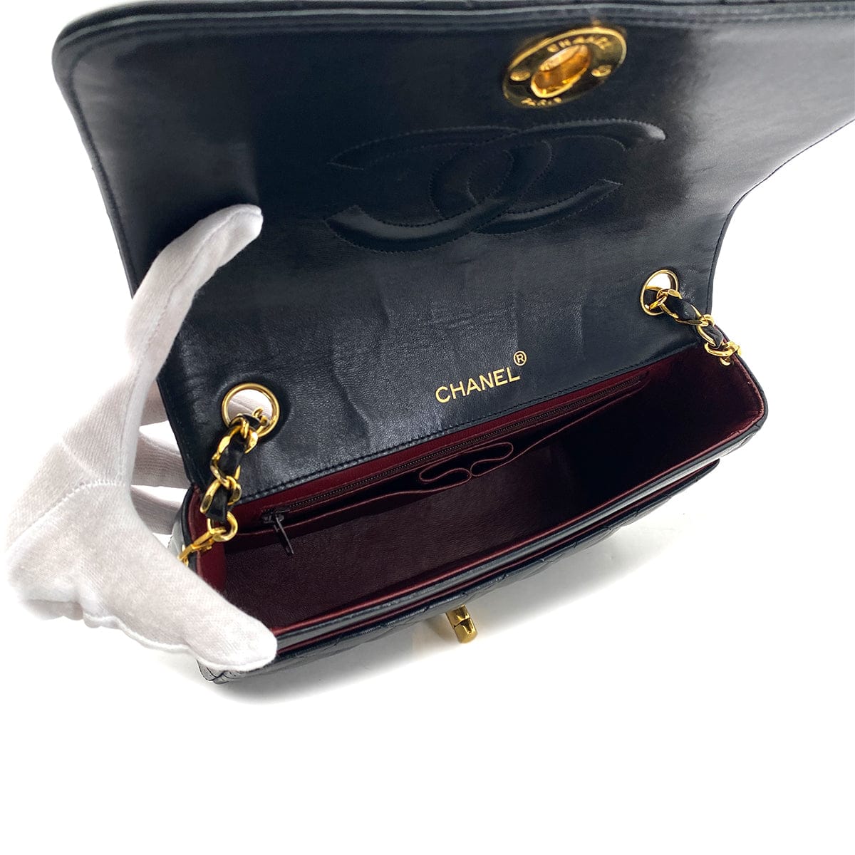 Luxury Promise Japan CHANEL VINTAGE MATELASSE BIG COCO CHAIN SHOULDER BAG BLACK LAMB SKIN 90301108