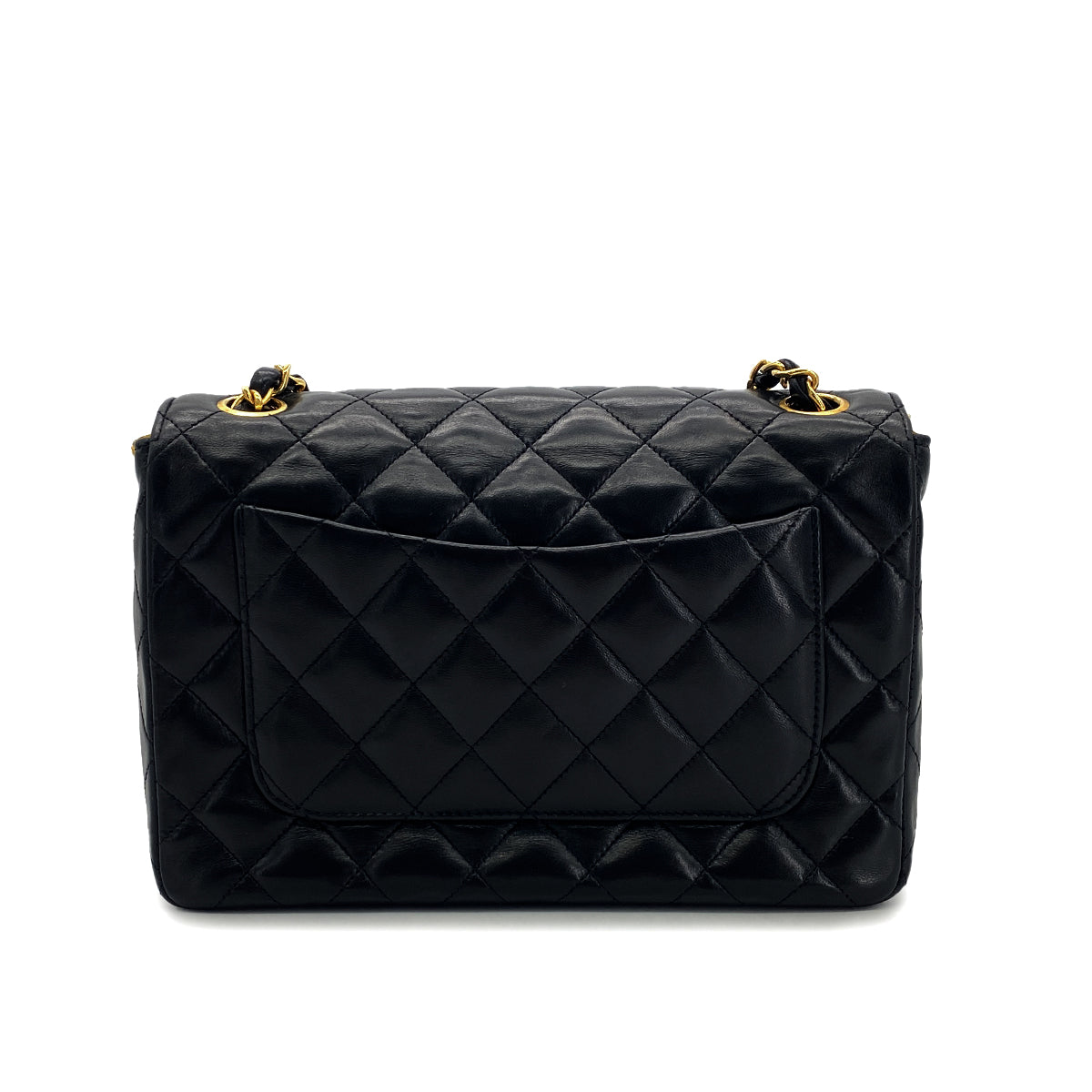 Luxury Promise Japan CHANEL VINTAGE MATELASSE BIG COCO CHAIN SHOULDER BAG BLACK LAMB SKIN 90301108
