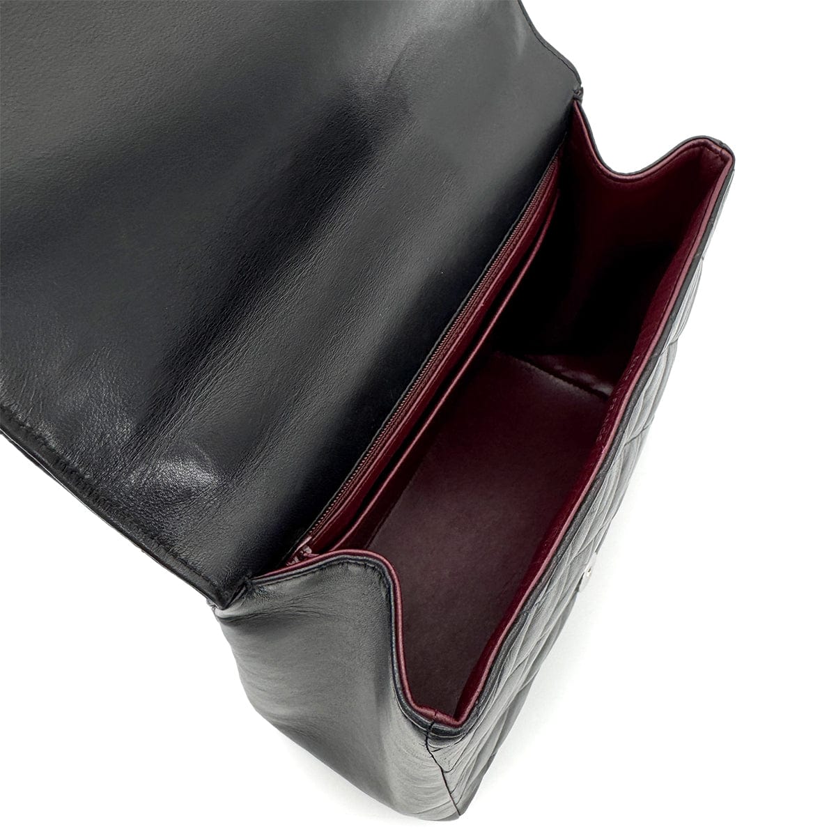 Luxury Promise Japan CHANEL VINTAGE MATELASSE CHAIN HAND BAG BLACK LAMB SKIN 90273004