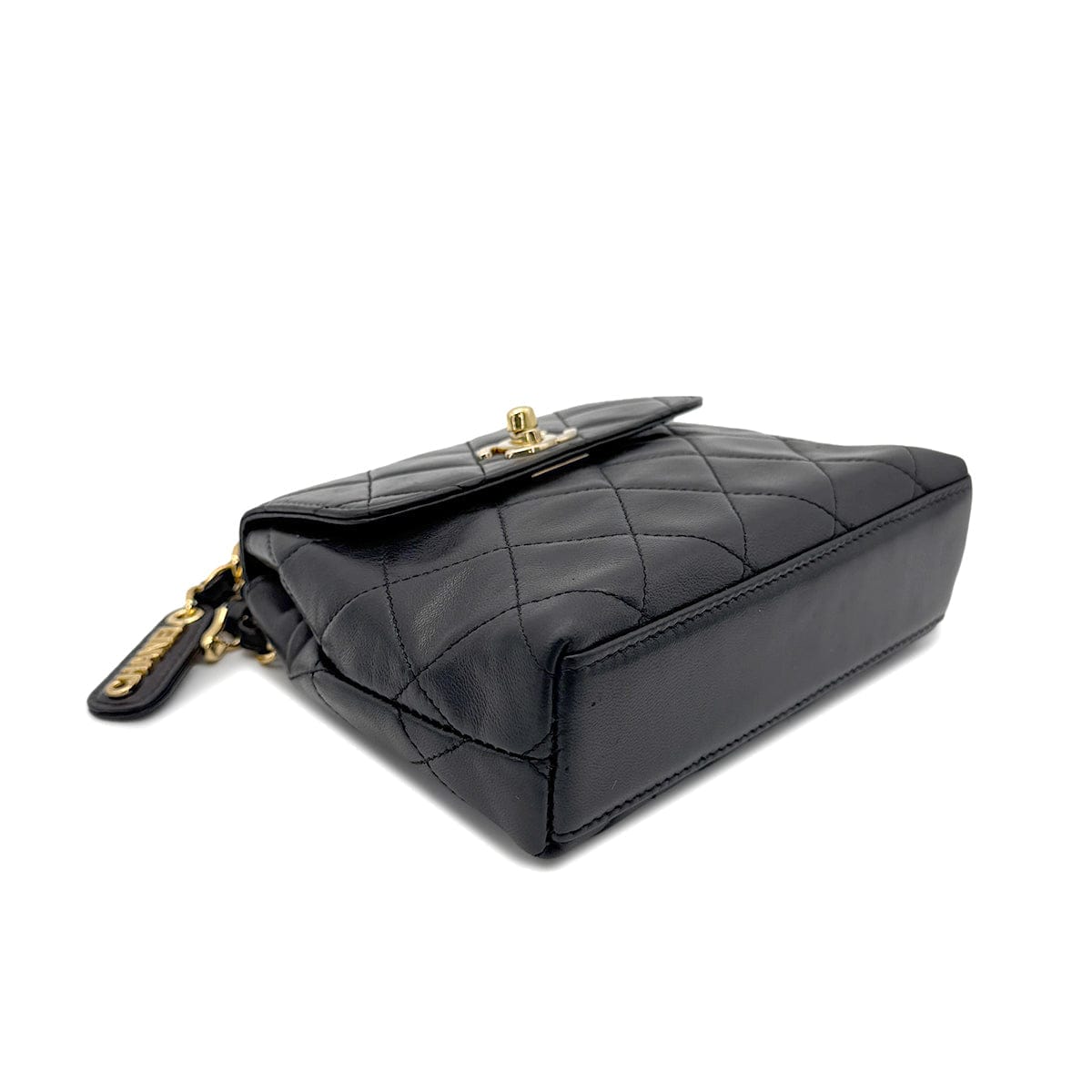 Luxury Promise Japan CHANEL VINTAGE MATELASSE CHAIN SHOULDER BAG BLACK LAMB SKIN 90267477