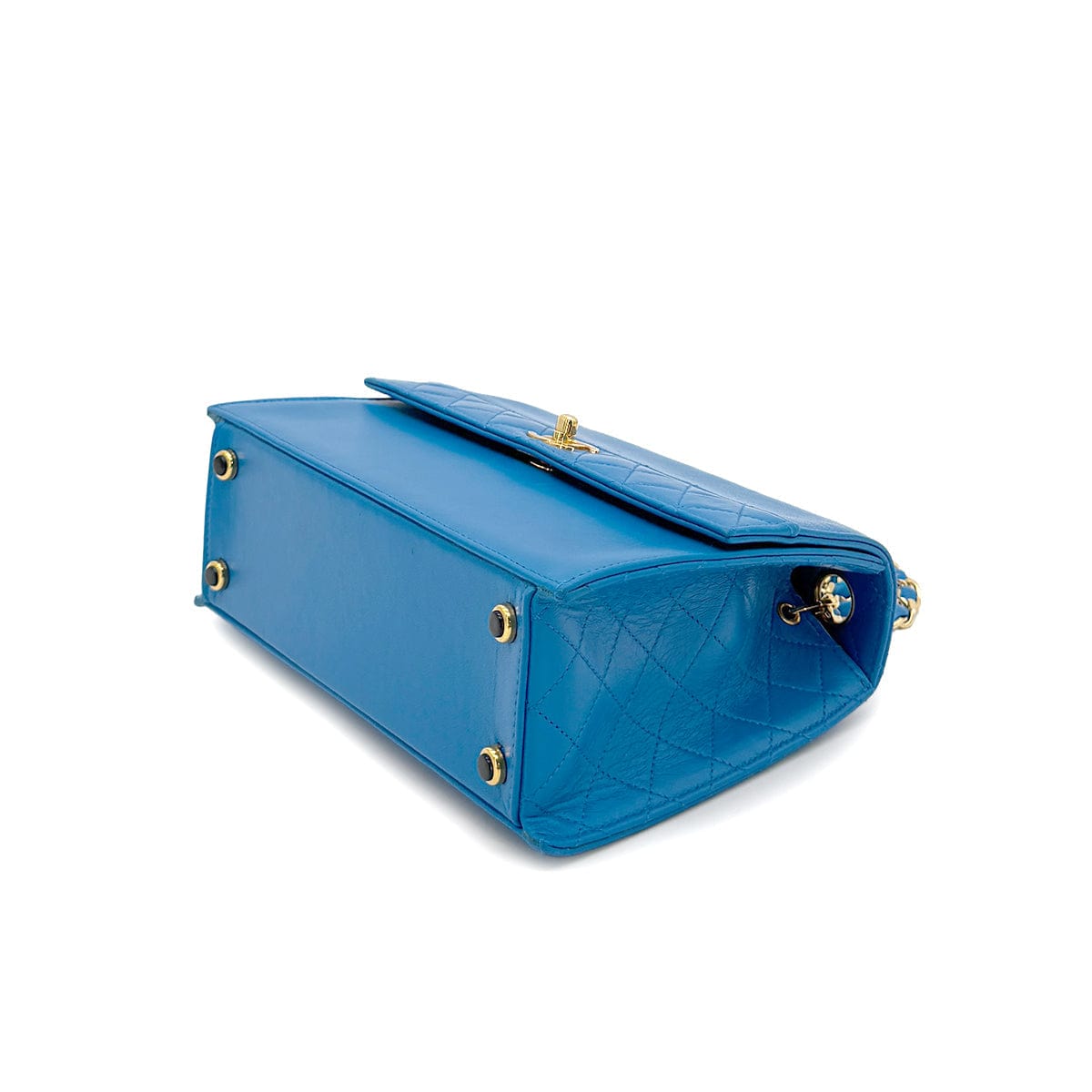 Luxury Promise Japan CHANEL VINTAGE MATELASSE CHAIN SHOULDER BAG BLUE LAMB SKIN 90279944