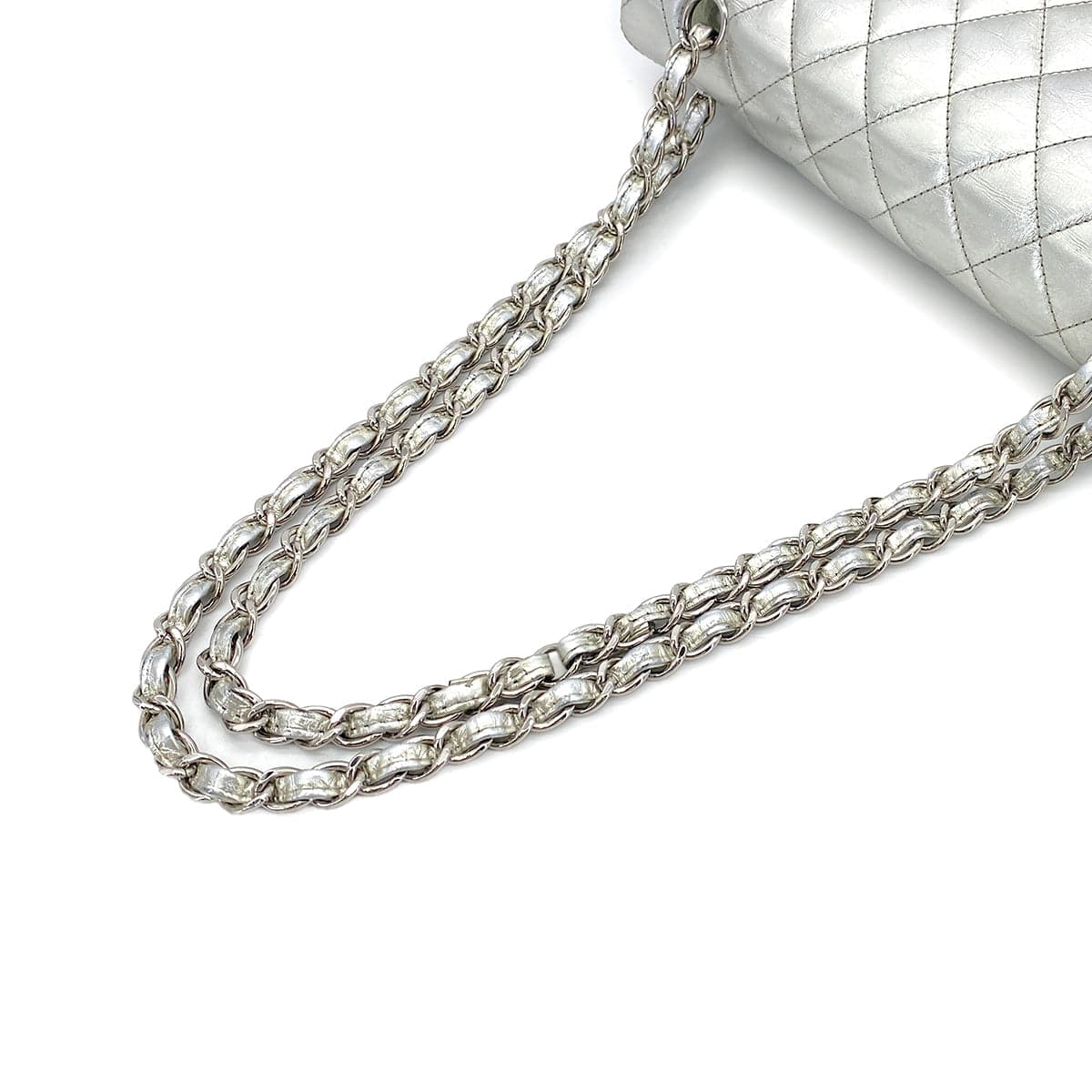 Luxury Promise Japan CHANEL VINTAGE MATELASSE CHAIN SHOULDER BAG SILVER LEATHER 90307026