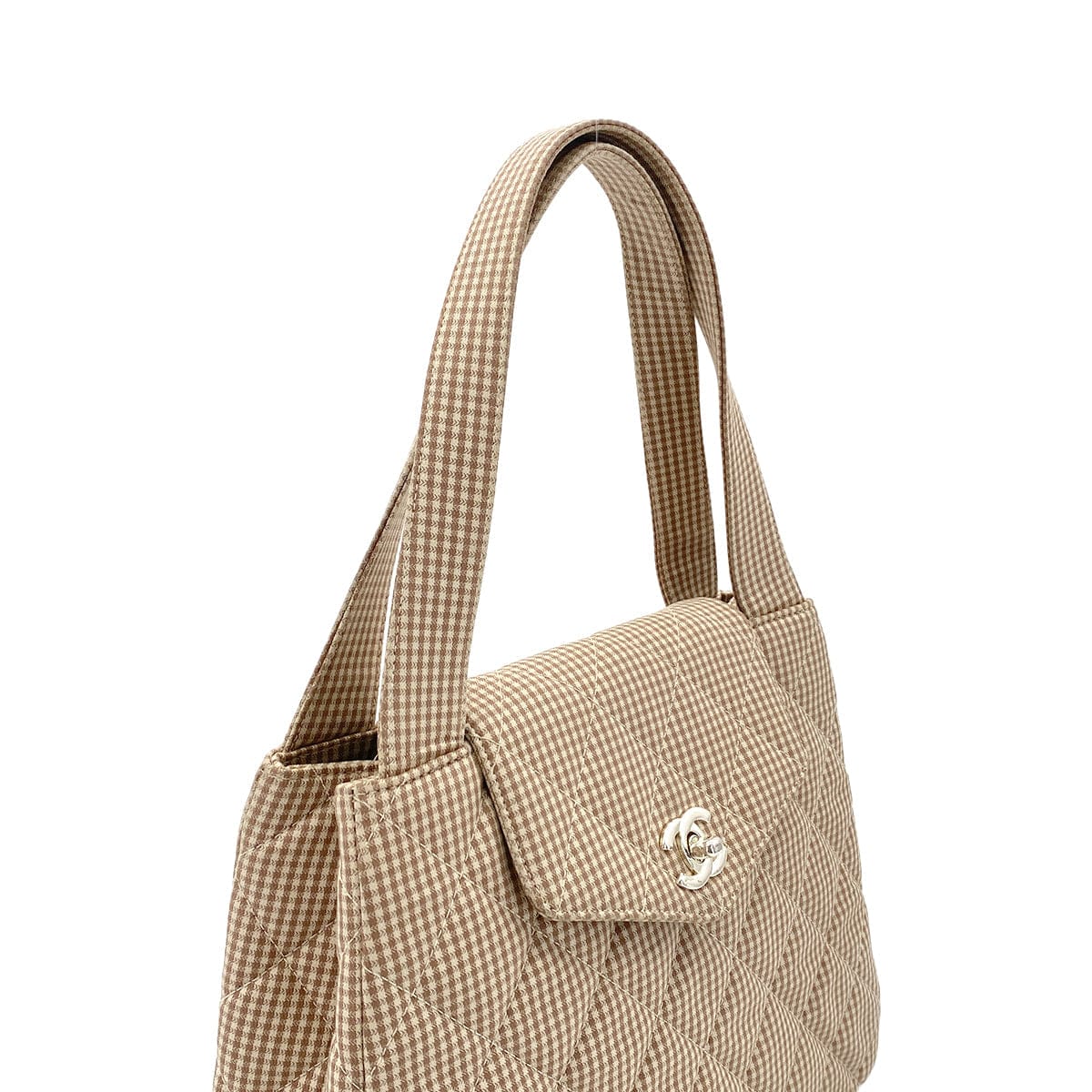 Luxury Promise Japan CHANEL VINTAGE MATELASSE CHECK PATTERN HAND BAG BEIGE CANVAS 90284470