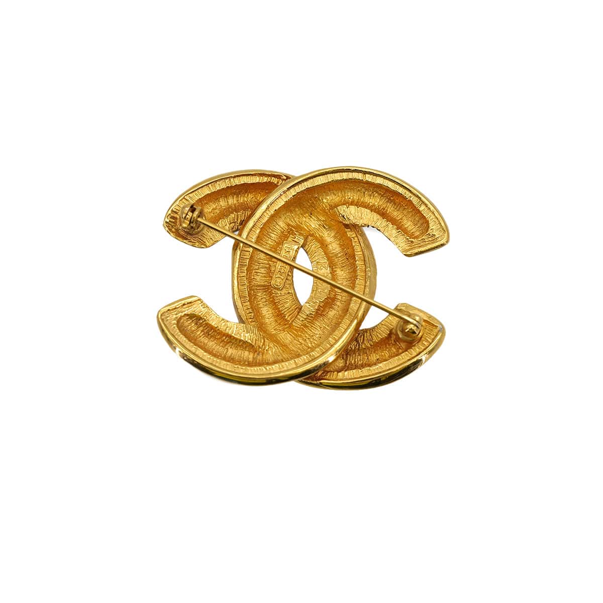 Luxury Promise Japan CHANEL VINTAGE MATELASSE COCOMARK BROOCH GOLD ACCESSORY 90309008