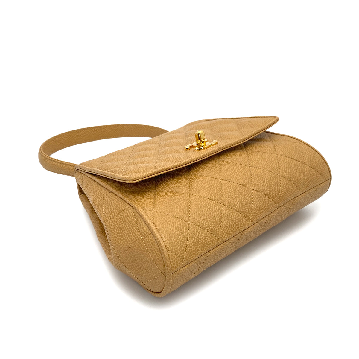 Luxury Promise Japan CHANEL VINTAGE MATELASSE HAND BAG BEIGE CAVIAR SKIN 90261206