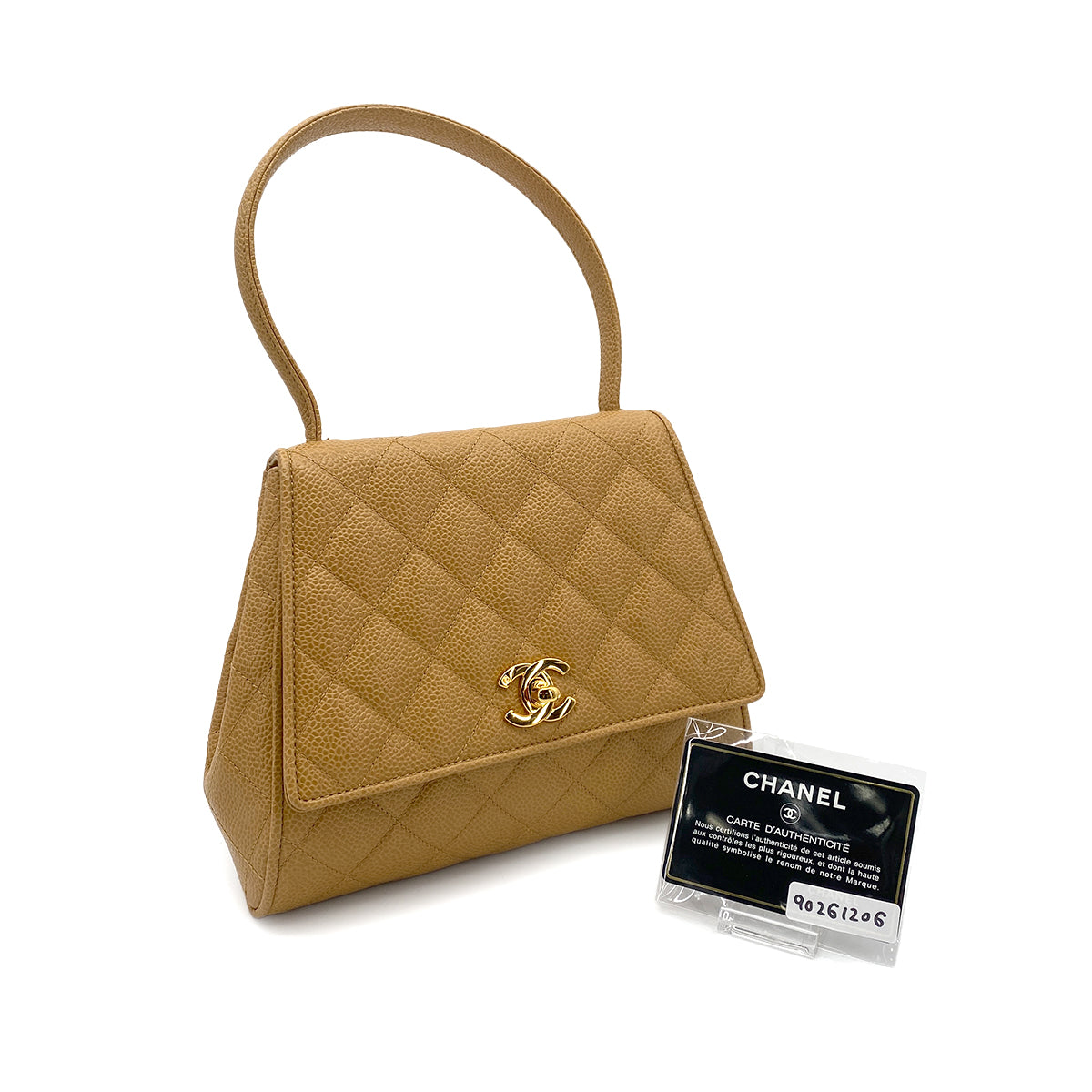 Luxury Promise Japan CHANEL VINTAGE MATELASSE HAND BAG BEIGE CAVIAR SKIN 90261206