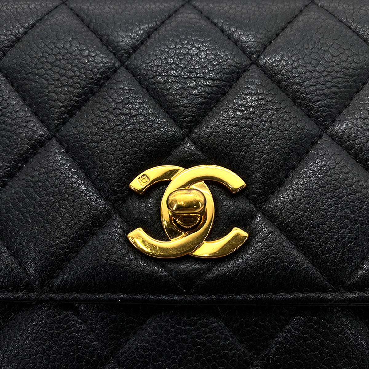 Luxury Promise Japan CHANEL VINTAGE MATELASSE HAND BAG BLACK CAVIAR SKIN 90258792