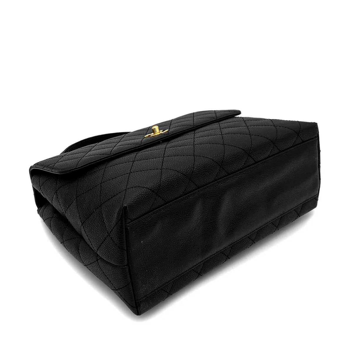 Luxury Promise Japan CHANEL VINTAGE MATELASSE HAND BAG BLACK CAVIAR SKIN 90259718
