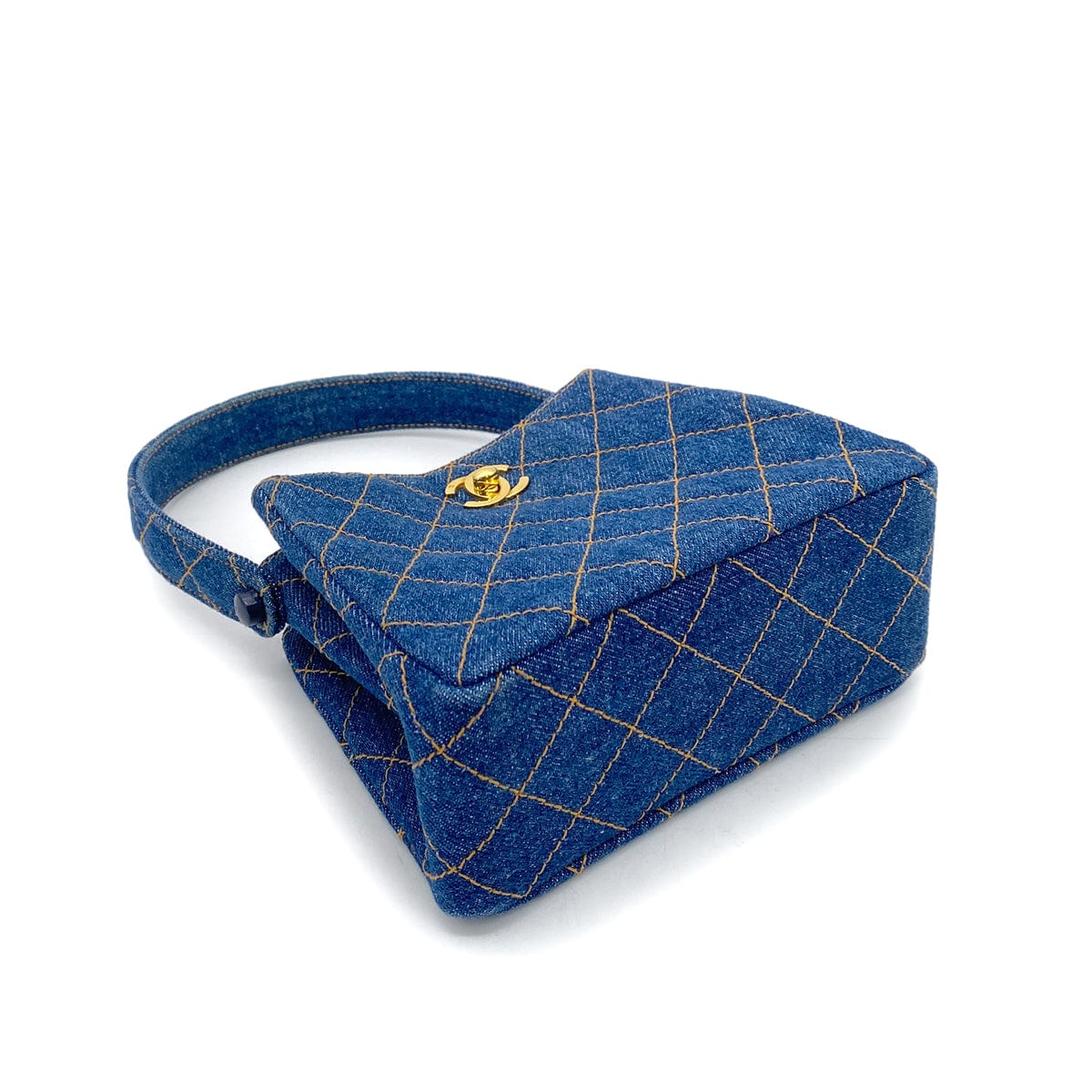 Luxury Promise Japan CHANEL VINTAGE MATELASSE HAND BAG BLUE DENIM 90263113