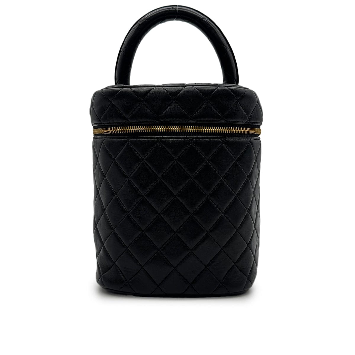Luxury Promise Japan CHANEL VINTAGE MATELASSE VANITY HAND BAG BLACK LEATHER 90306343