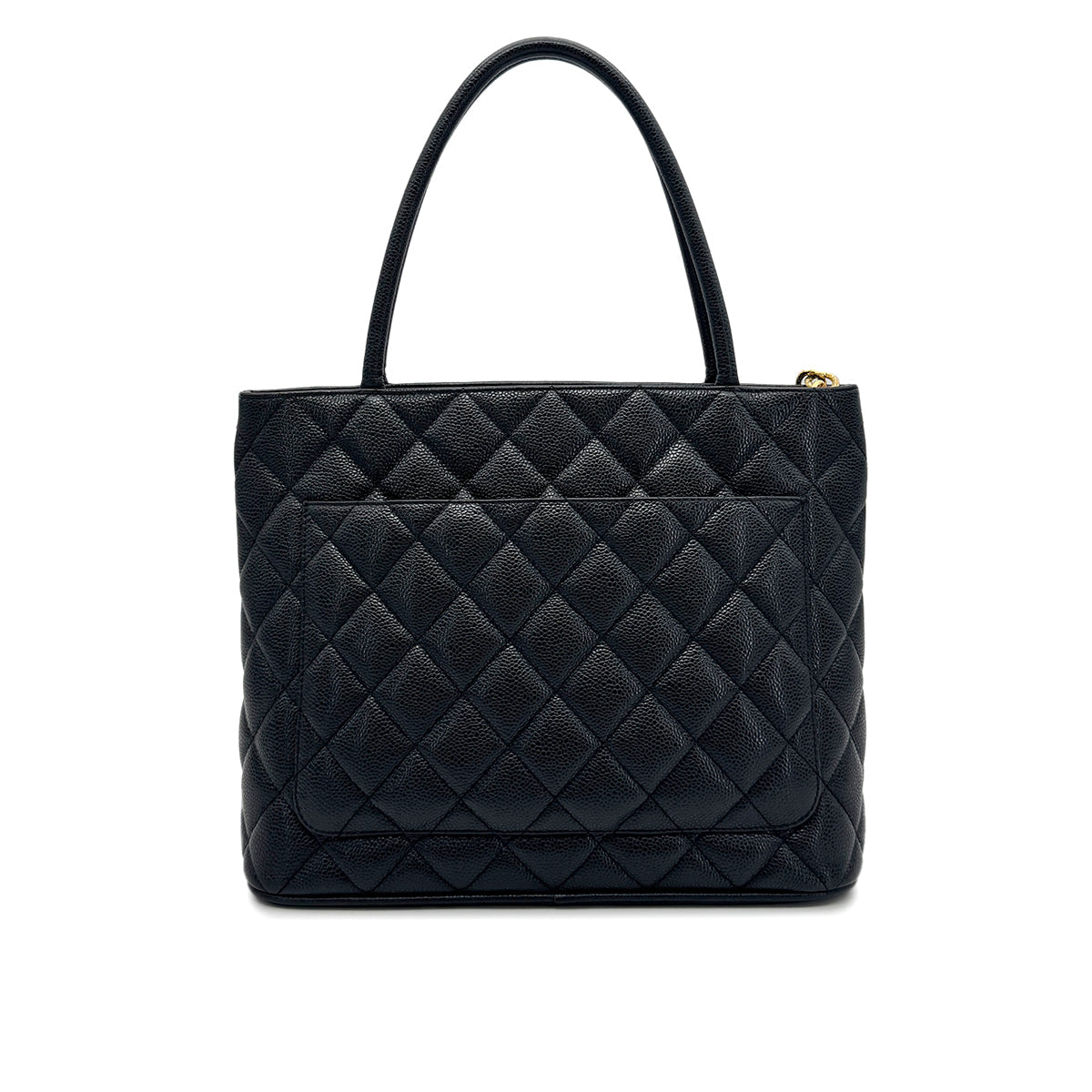 Luxury Promise Japan CHANEL VINTAGE MEDALLION TOTE BAG BLACK CAVIAR SKIN 90277083