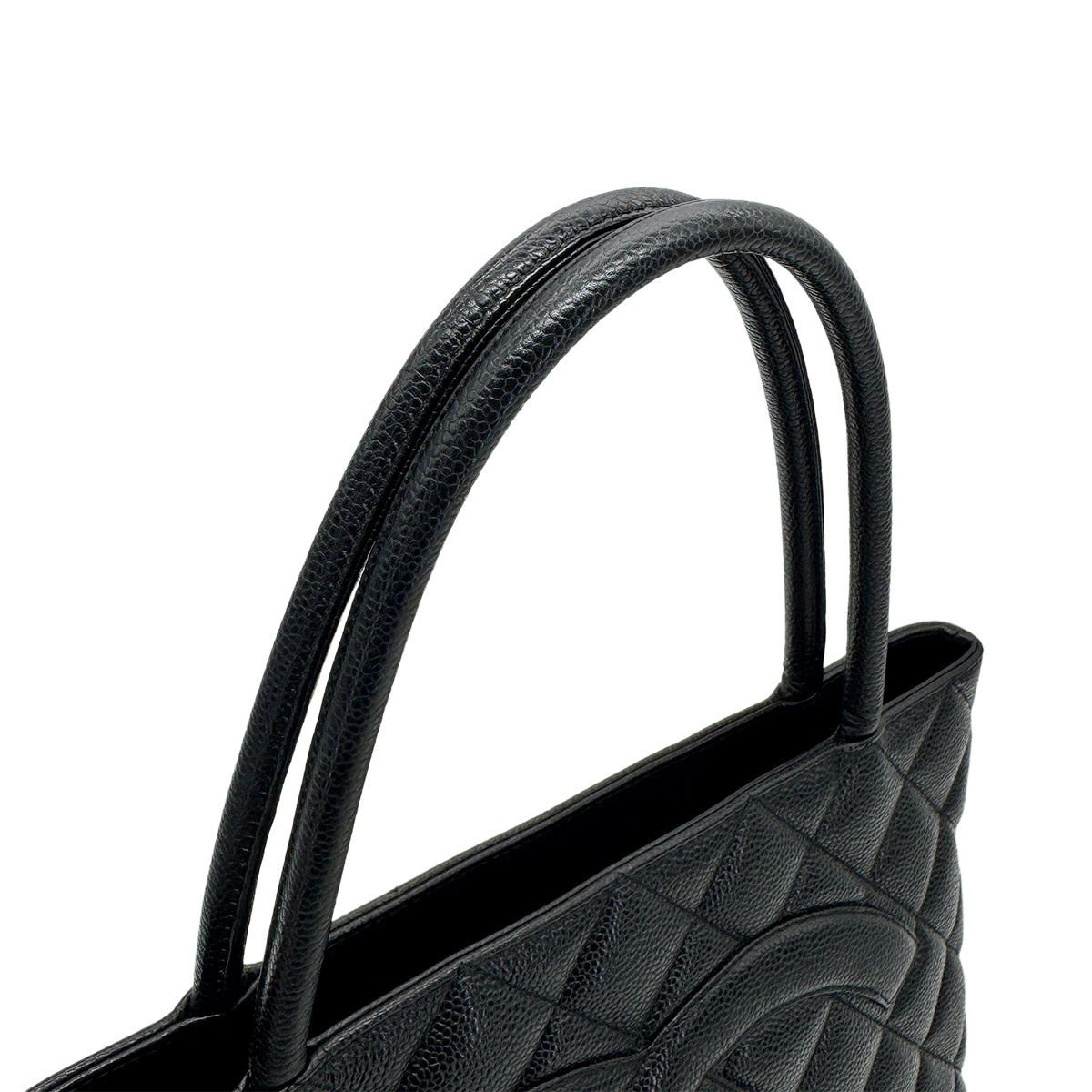 Luxury Promise Japan CHANEL VINTAGE MEDALLION TOTE BAG BLACK CAVIAR SKIN 90277083