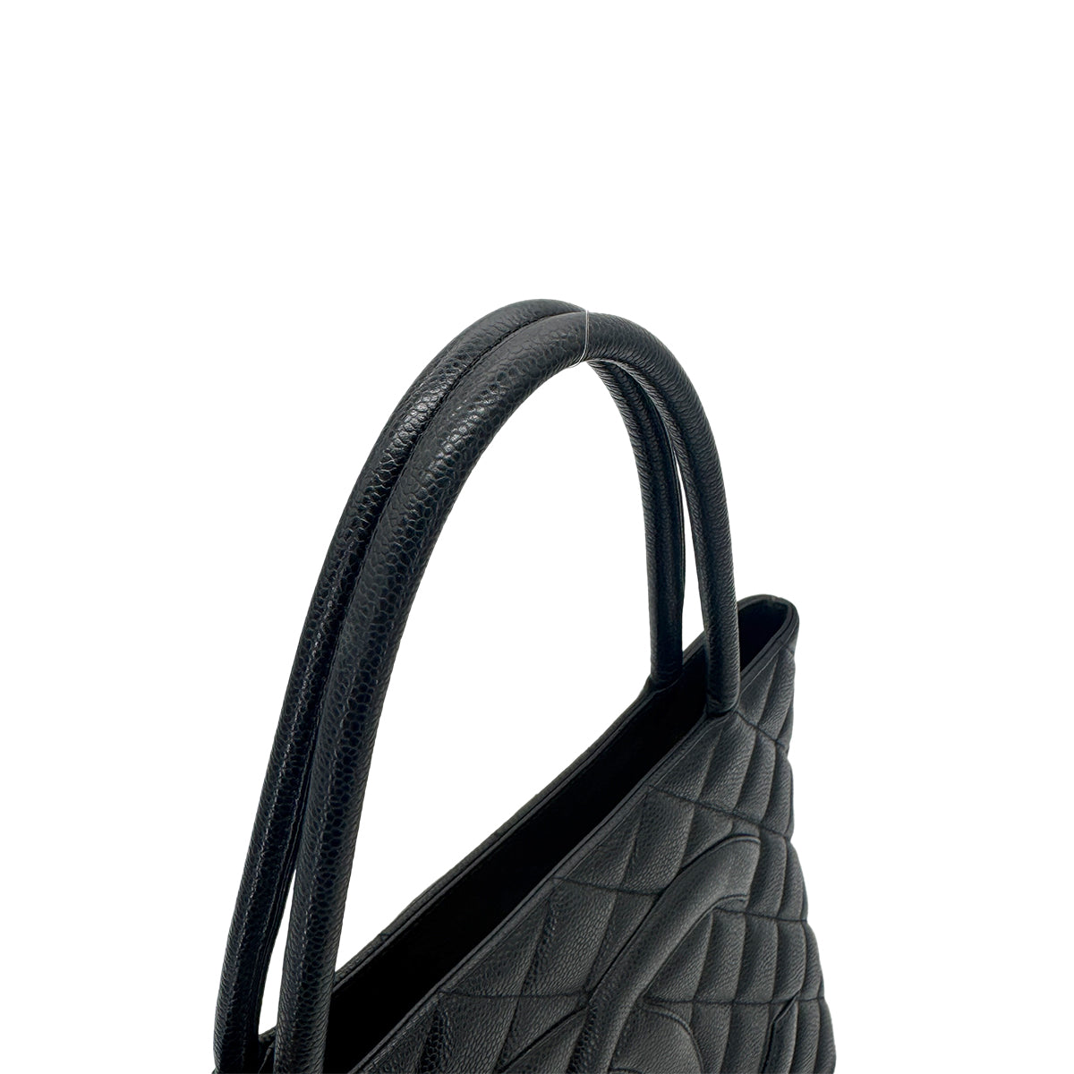 Luxury Promise Japan CHANEL VINTAGE MEDALLION TOTE BAG BLACK CAVIAR SKIN 90277272