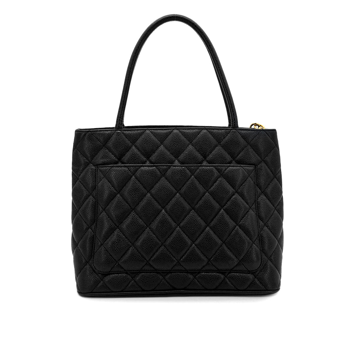 Luxury Promise Japan CHANEL VINTAGE MEDALLION TOTE BAG BLACK CAVIAR SKIN 90277272
