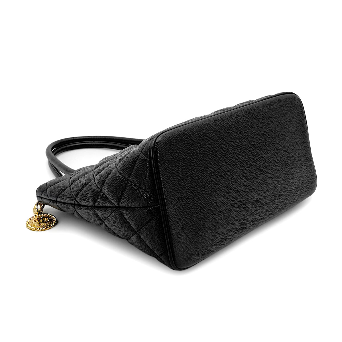 Luxury Promise Japan CHANEL VINTAGE MEDALLION TOTE BAG BLACK CAVIAR SKIN 90277272