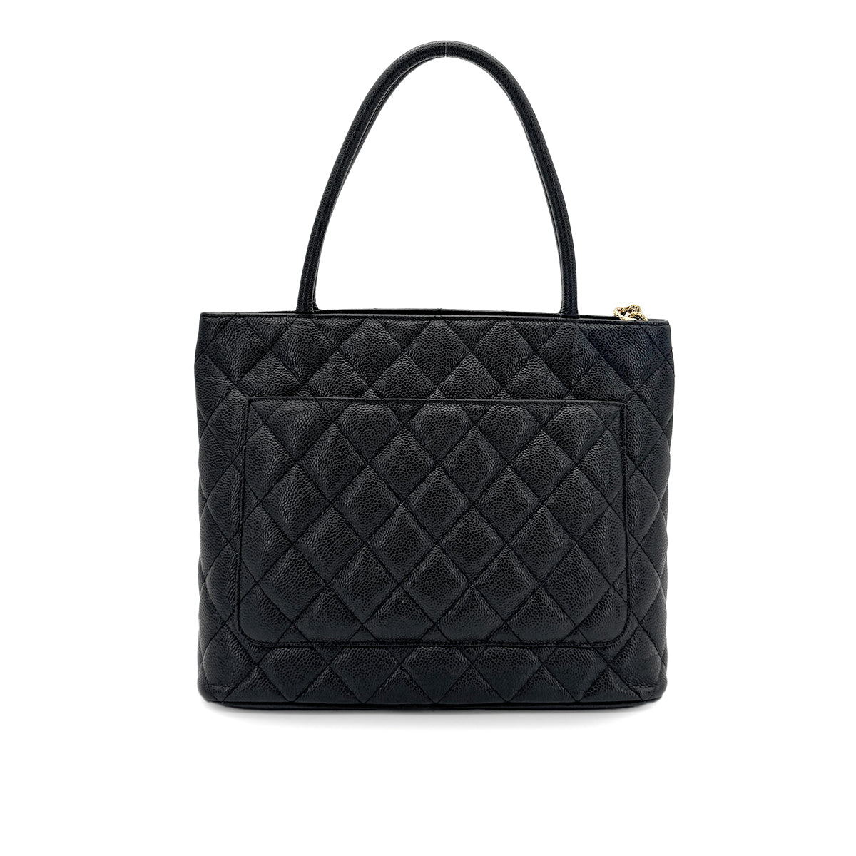 Luxury Promise Japan CHANEL VINTAGE MEDALLION TOTE BAG BLACK CAVIAR SKIN 90281243
