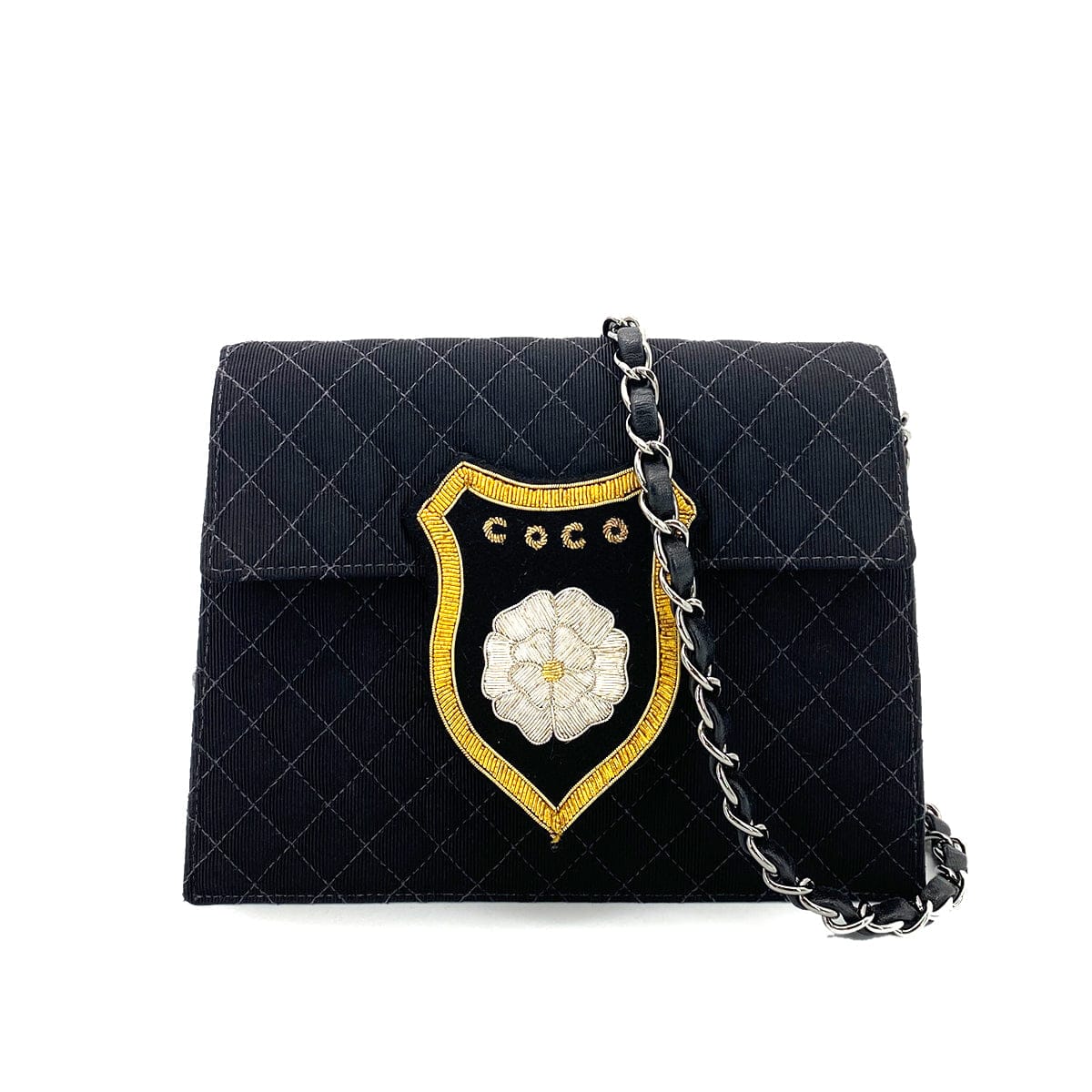 Luxury Promise Japan CHANEL VINTAGE MINI CRUISE LINE 2018 CHAIN SHOULDER BAG BLACK CANVAS 90258475