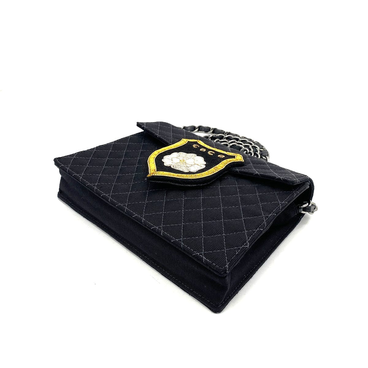 Luxury Promise Japan CHANEL VINTAGE MINI CRUISE LINE 2018 CHAIN SHOULDER BAG BLACK CANVAS 90258475