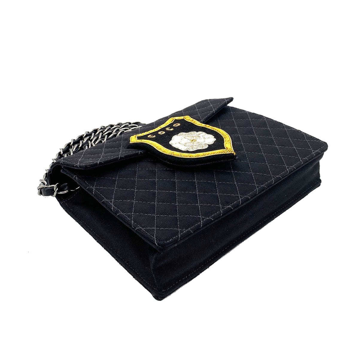 Luxury Promise Japan CHANEL VINTAGE MINI CRUISE LINE 2018 CHAIN SHOULDER BAG BLACK CANVAS 90258475