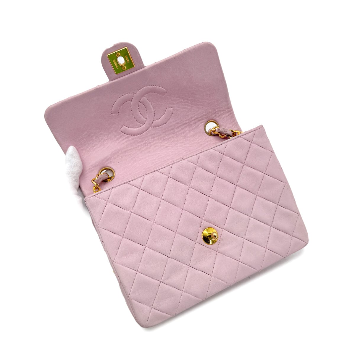 Luxury Promise Japan CHANEL VINTAGE MINI MATELASSE 20 CHAIN SHOULDER BAG PINK LAMB SKIN 90292487