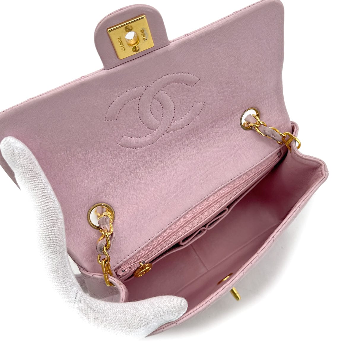 Luxury Promise Japan CHANEL VINTAGE MINI MATELASSE 20 CHAIN SHOULDER BAG PINK LAMB SKIN 90292487