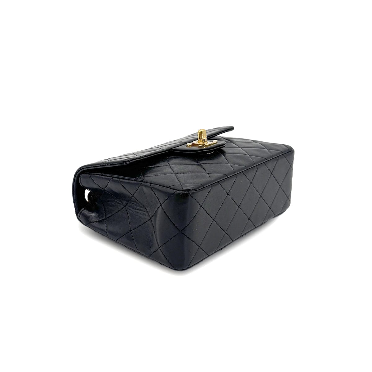 Luxury Promise Japan CHANEL VINTAGE MINI MATELASSE CHAIN SHOULDER BAG BLACK LAMB SKIN 90272501