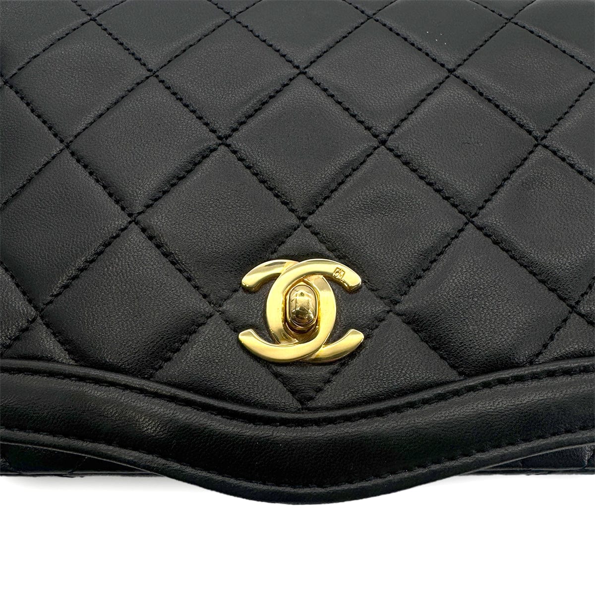 Luxury Promise Japan CHANEL VINTAGE MINI MATELASSE CHAIN SHOULDER BAG BLACK LAMB SKIN 90272501