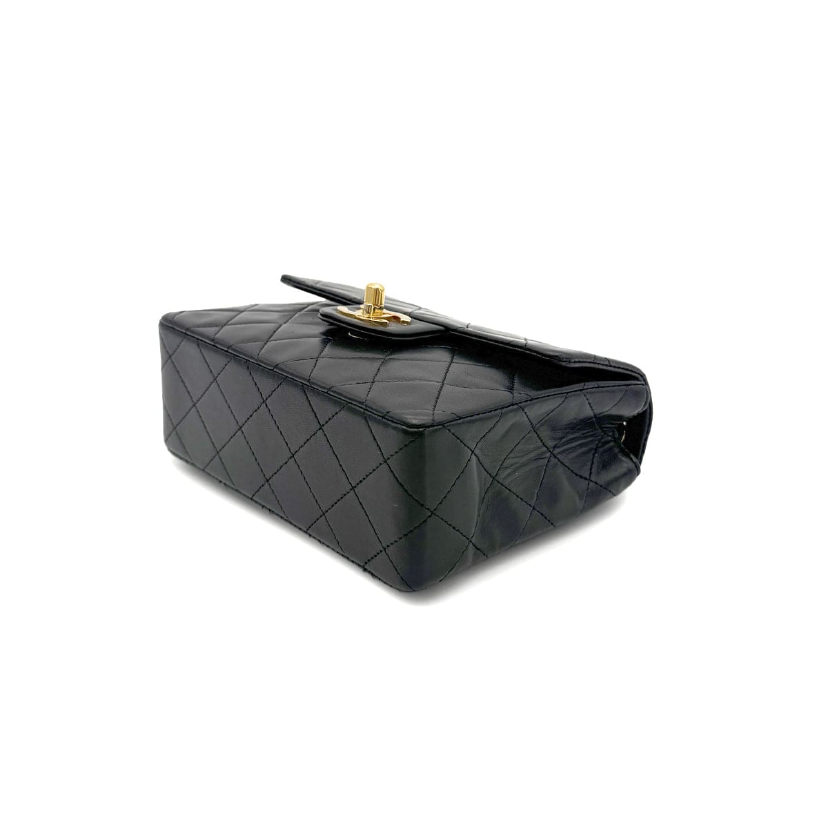 Luxury Promise Japan CHANEL VINTAGE MINI MATELASSE CHAIN SHOULDER BAG BLACK LAMB SKIN 90272501